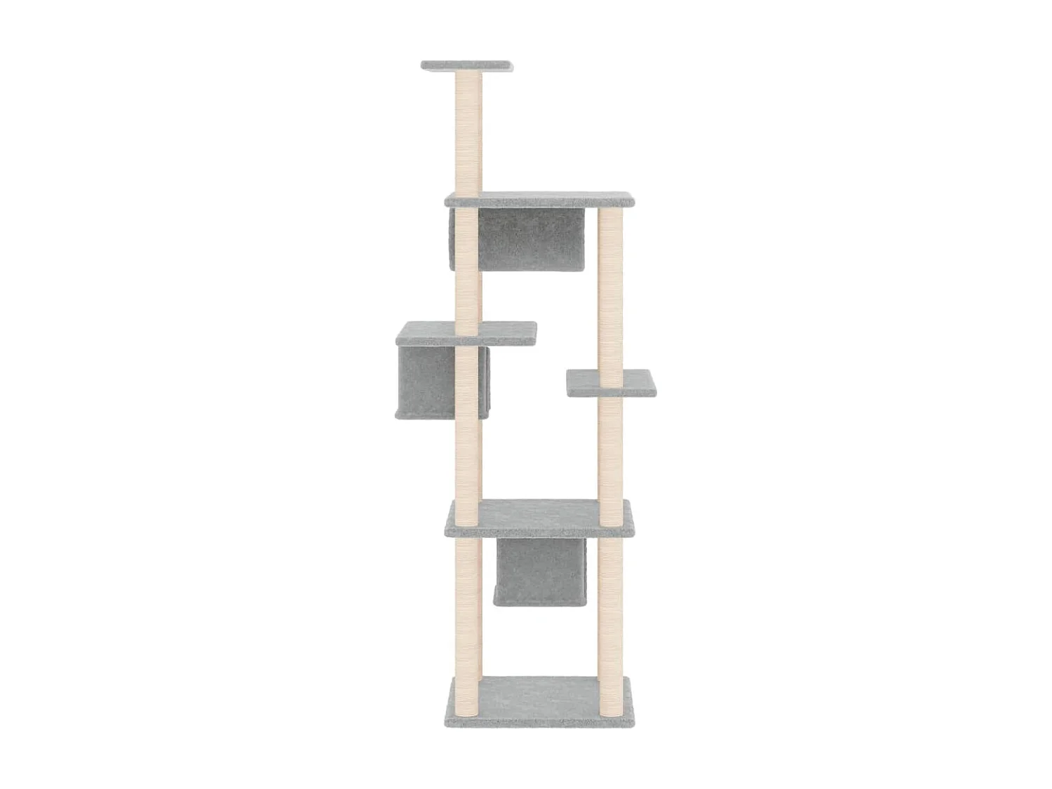 Haapajärvi  Rascador para gatos con postes de sisal gris claro 169 cm