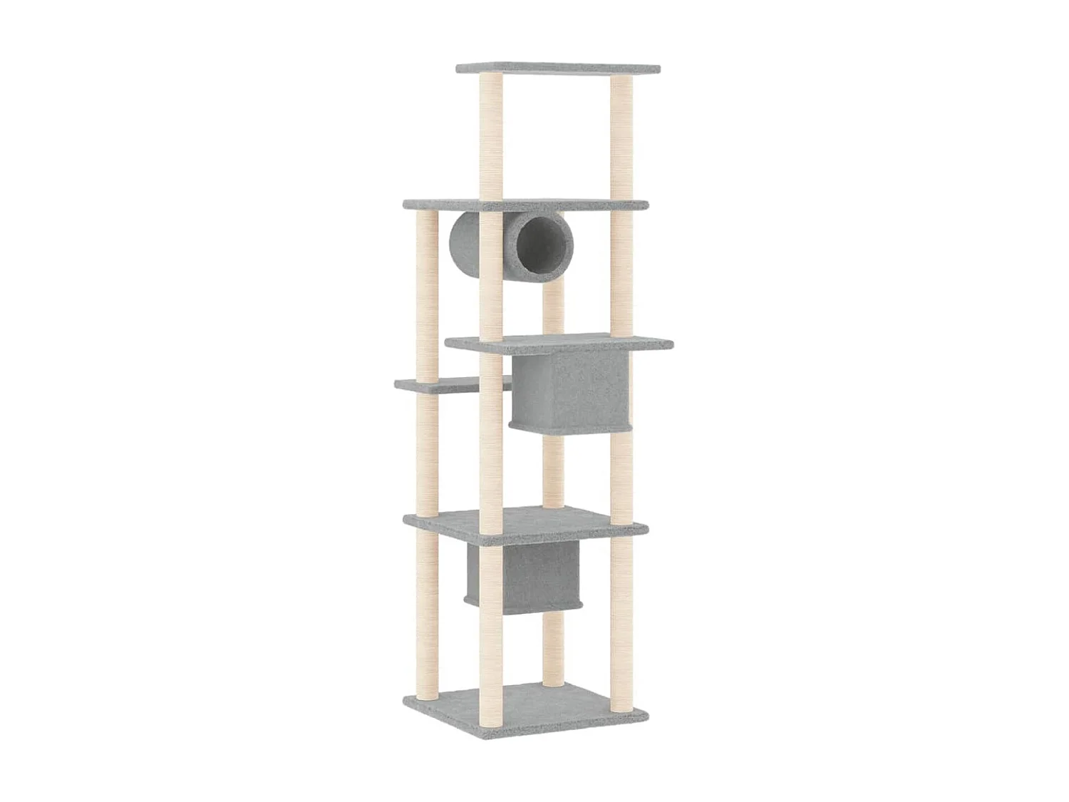 Haapajärvi  Rascador para gatos con postes de sisal gris claro 169 cm