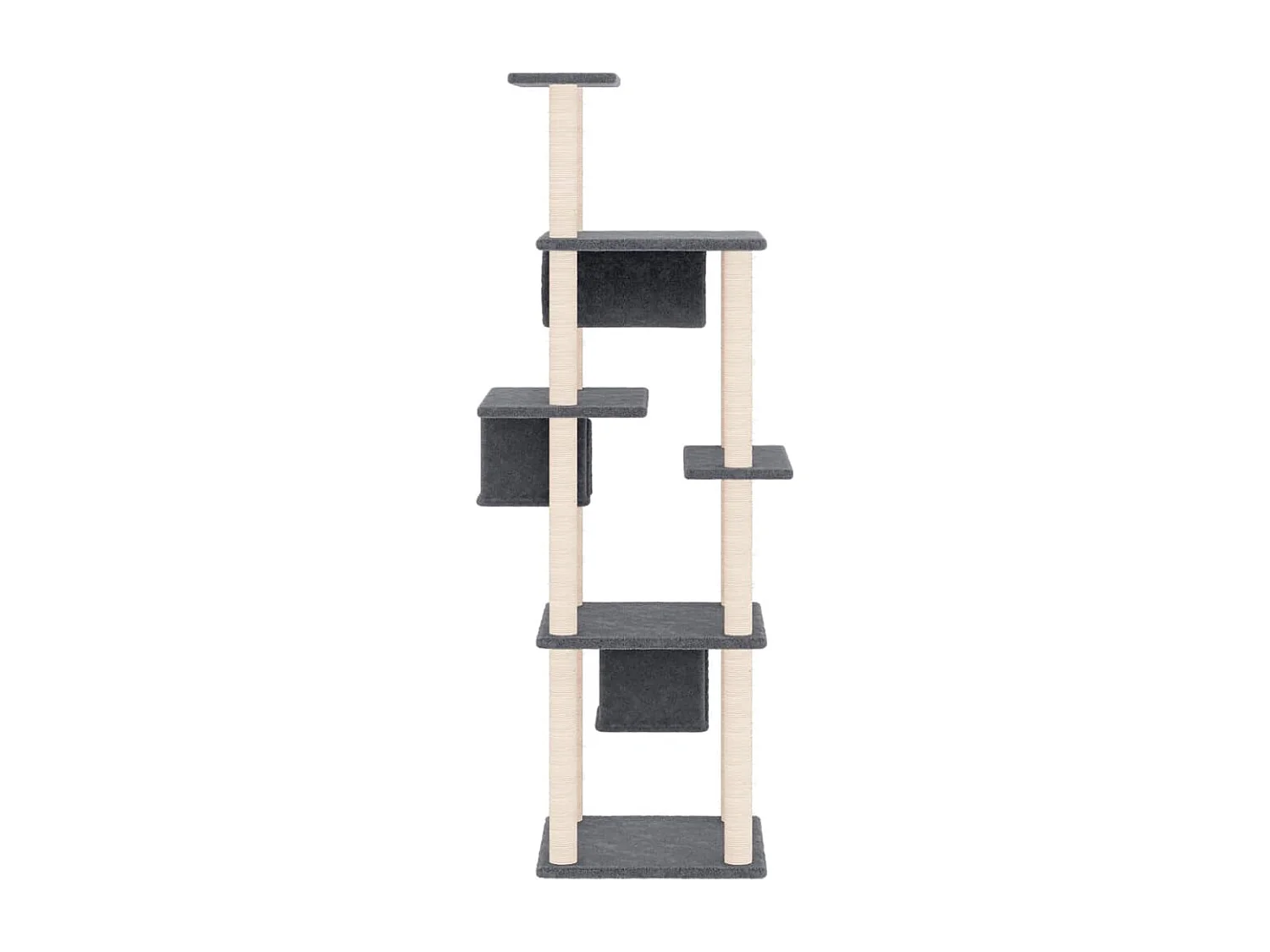 Haapajärvi  Arbre à chat avec griffoirs en sisal Gris foncé 169 cm