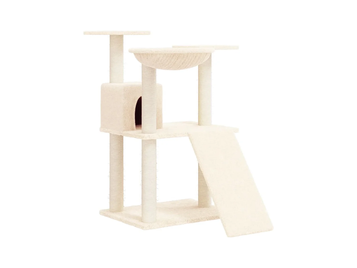 Nylara  Kattenmeubel met sisal krabpalen 83 cm crèmekleurig