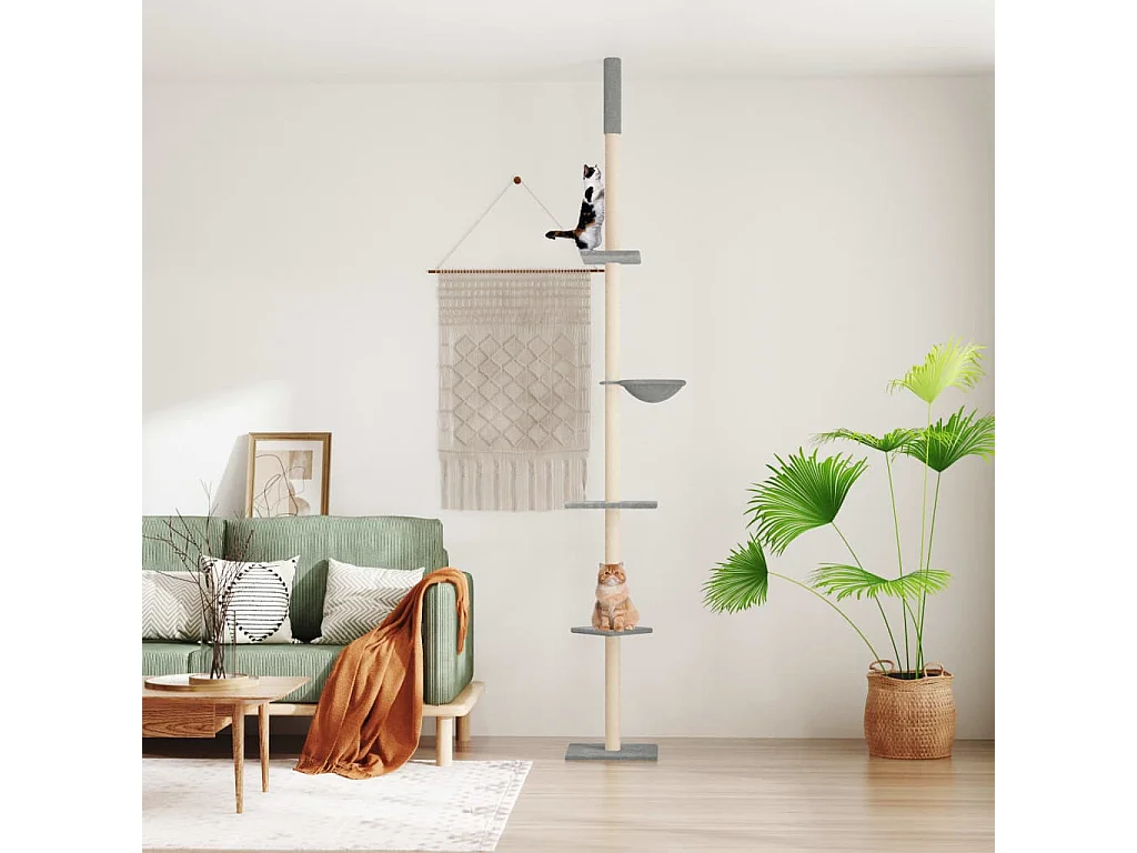 Prolenta Premium -  Arbre à chat du sol au plafond Gris clair 263,5-289,5 cm