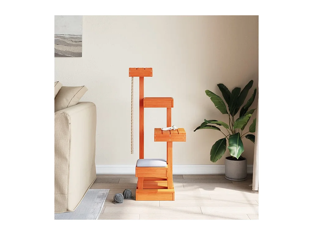 Prolenta Premium -  Kattenmeubel 45,5x49x103 cm massief grenenhout wasbruin