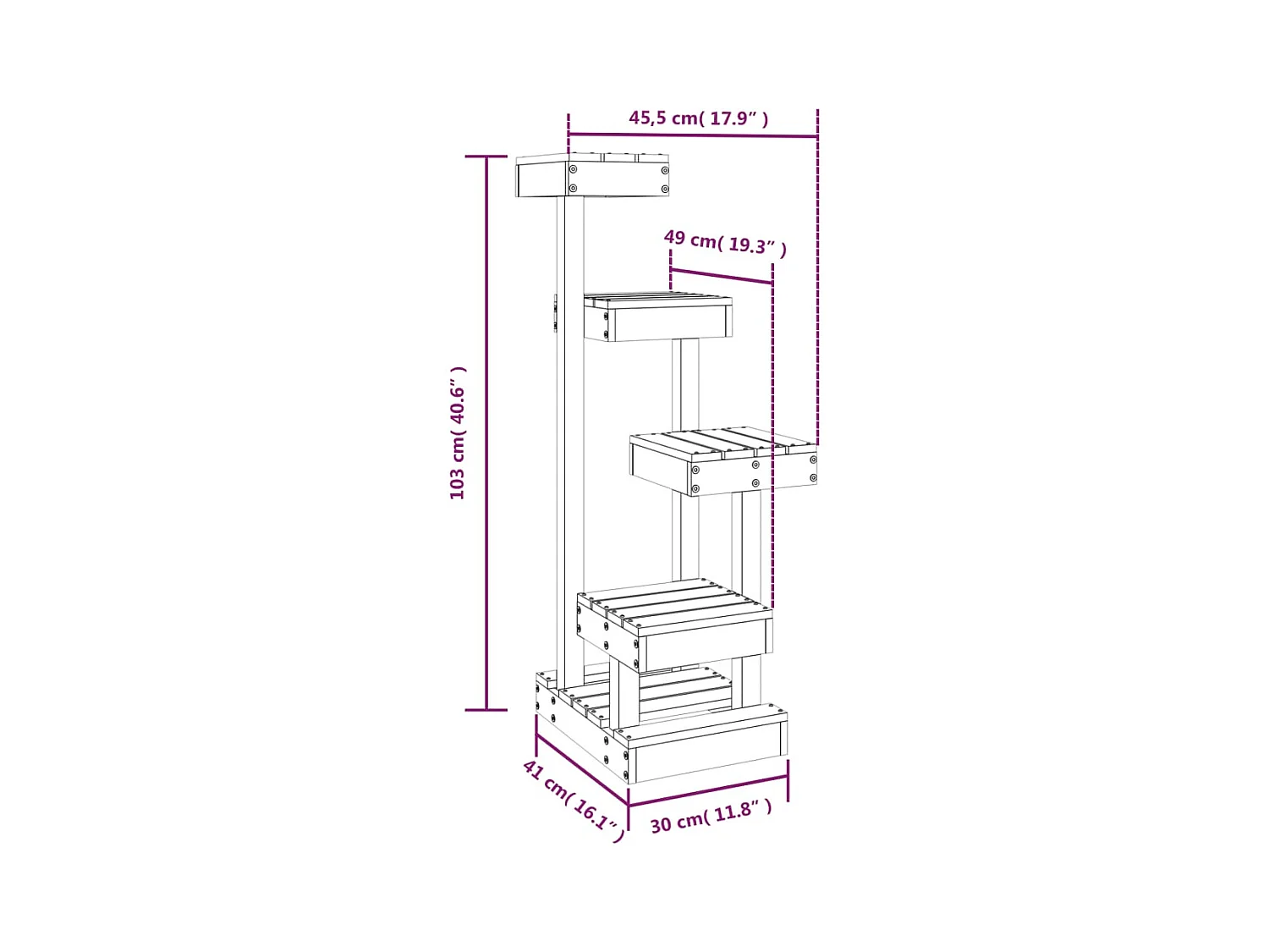 Prolenta Premium -  Arbre à chat 45,5x49x103 cm Bois de pin massif