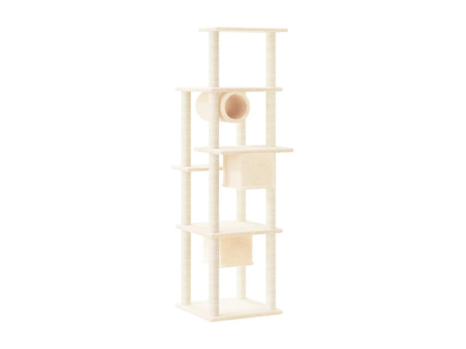 Haapajärvi  Arbre à chat avec griffoirs en sisal Crème 169 cm