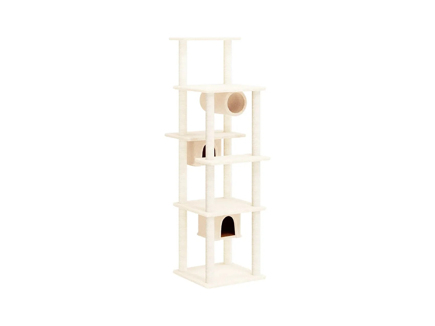 Haapajärvi  Arbre à chat avec griffoirs en sisal Crème 169 cm