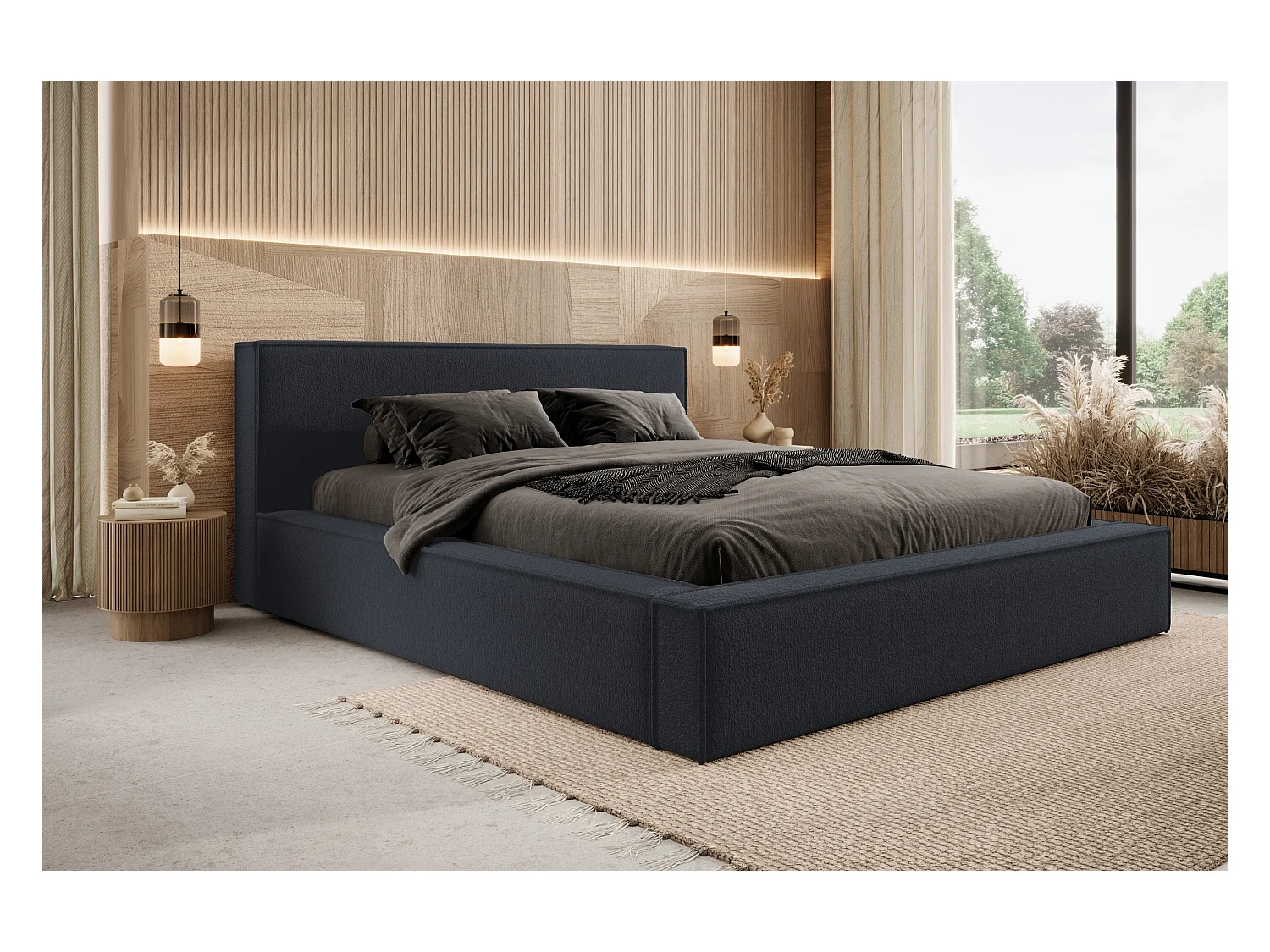 Lit coffre DAYTON 200x200 cm, Graphite