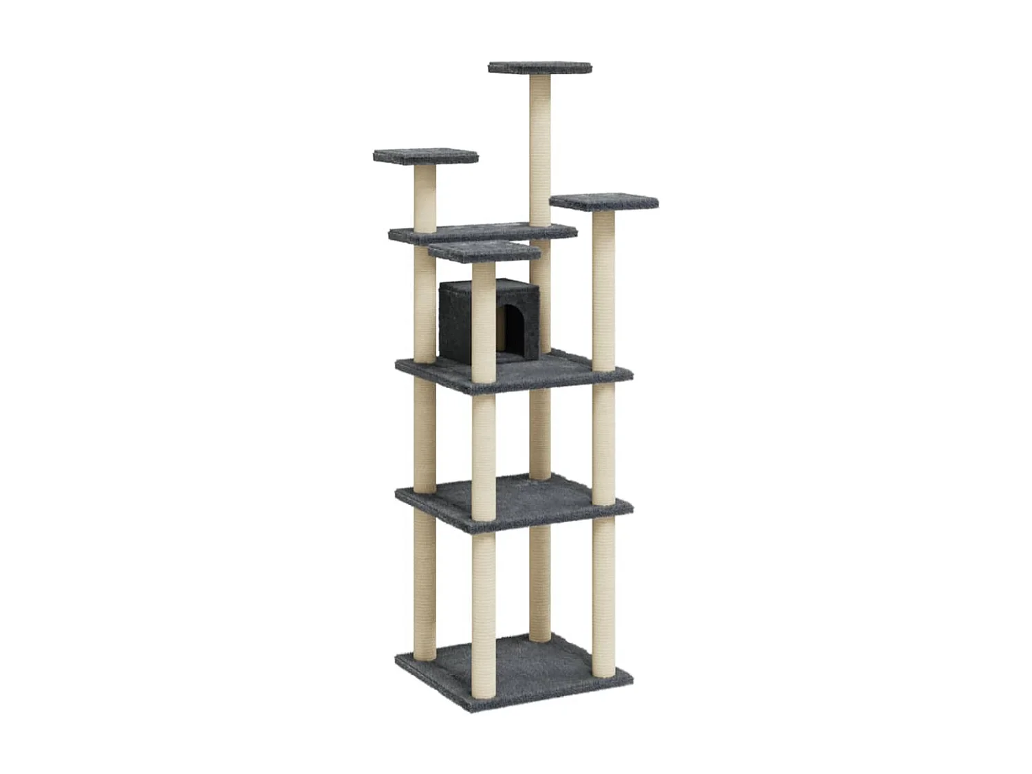 Fronla Arbre à chat avec griffoirs en sisal Gris foncé 171 cm