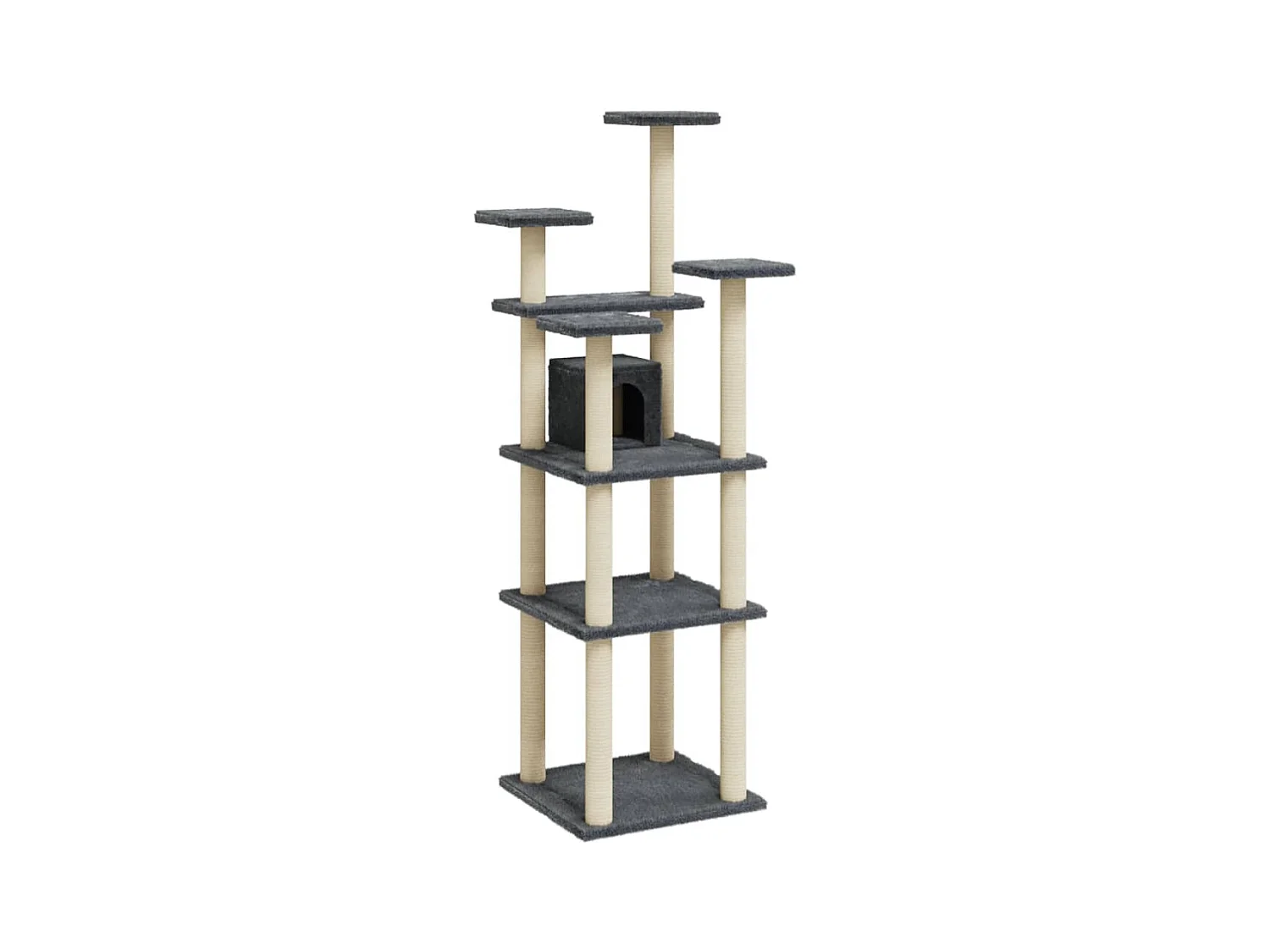 Fronla  Arbre à chat avec griffoirs en sisal Gris foncé 171 cm