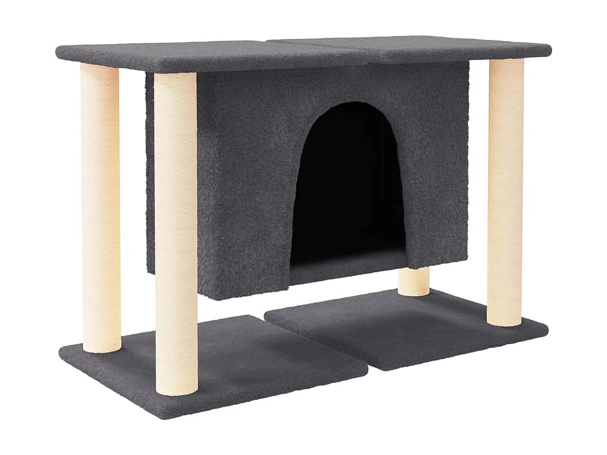 Claire-Floriane  Arbre à chat avec griffoirs en sisal Gris foncé 50 cm