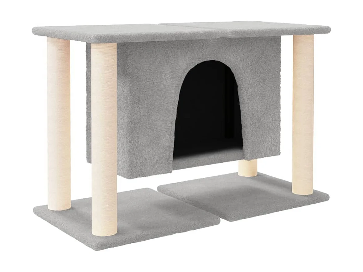 Claire-Floriane  Arbre à chat avec griffoirs en sisal Gris clair 50 cm