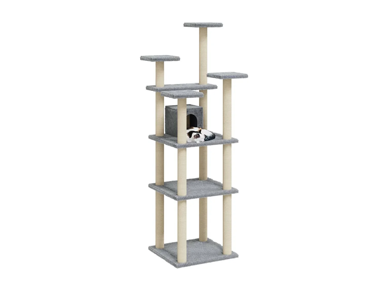 Fronla  Arbre à chat avec griffoirs en sisal Gris clair 171 cm