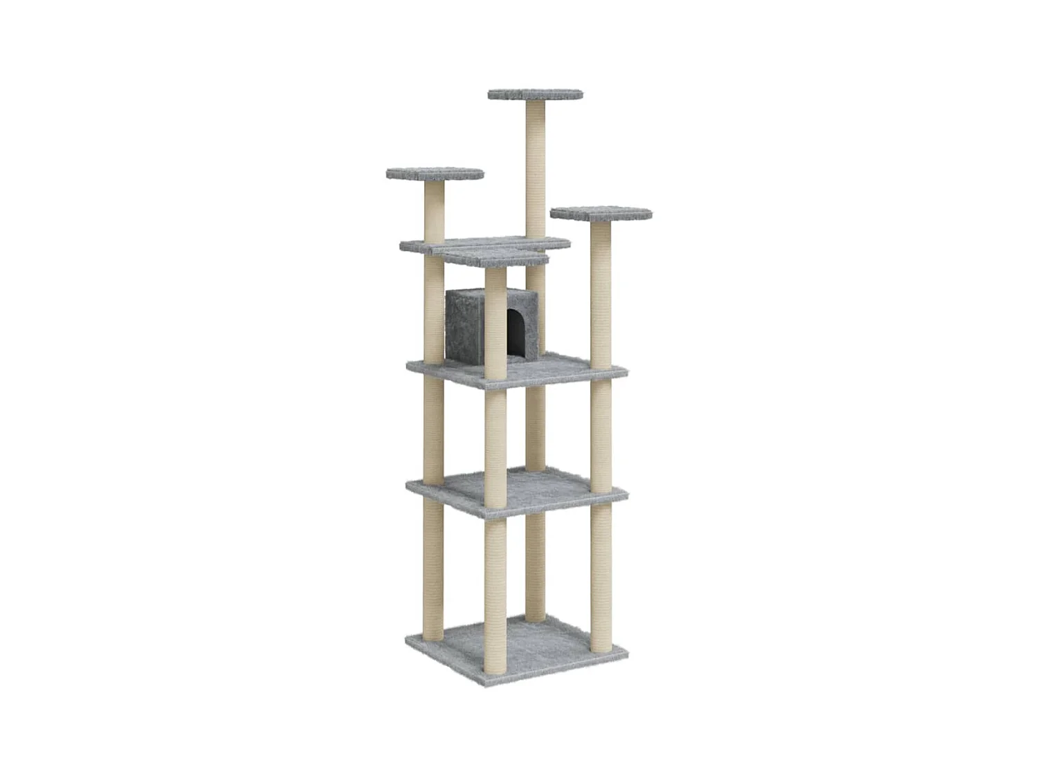 Fronla  Rascador para gatos con postes de sisal gris claro 171 cm