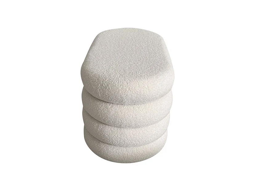 Miro - Banc coffre en tissu bouclette L85cm - Blanc