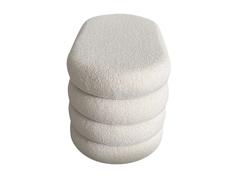 Miro - Banc coffre en tissu bouclette L85cm - Blanc