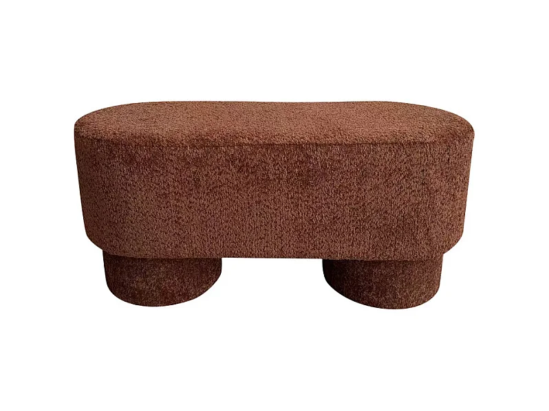 Arlo - Banc arrondie en tissu bouclette L92cm - Rouille