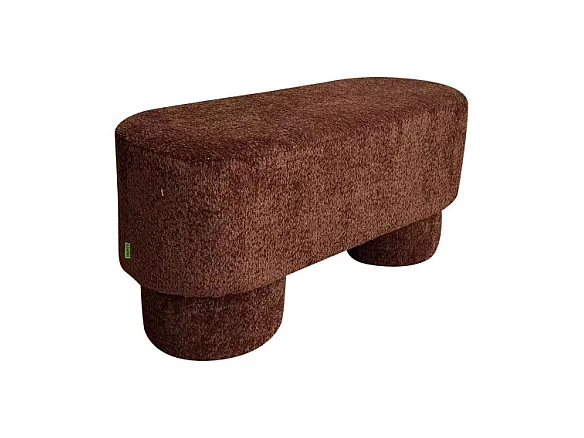 Arlo - Banc arrondie en tissu bouclette L92cm - Rouille