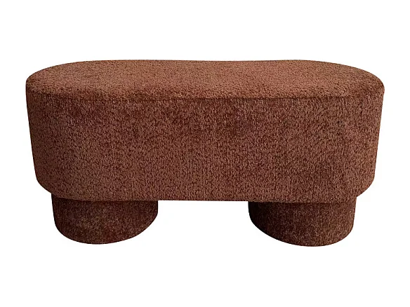 Arlo - Banc arrondie en tissu bouclette L92cm - Rouille