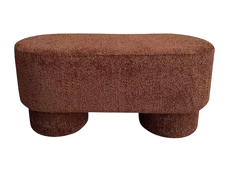 Arlo - Banc arrondie en tissu bouclette L92cm - Rouille