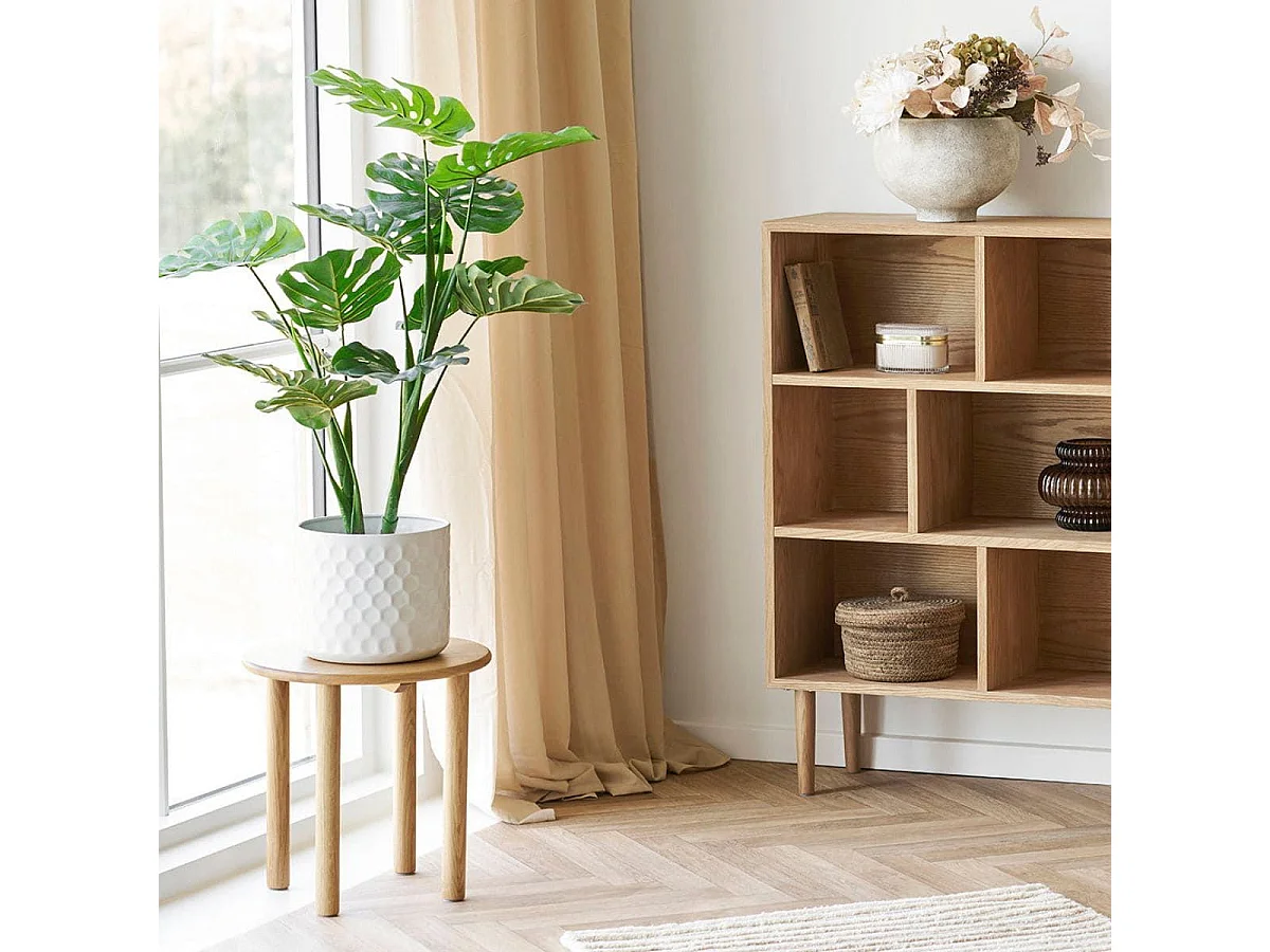 Table d'appoint ronde Ø40cm plateau et pieds en chêne naturel - JOSETTE