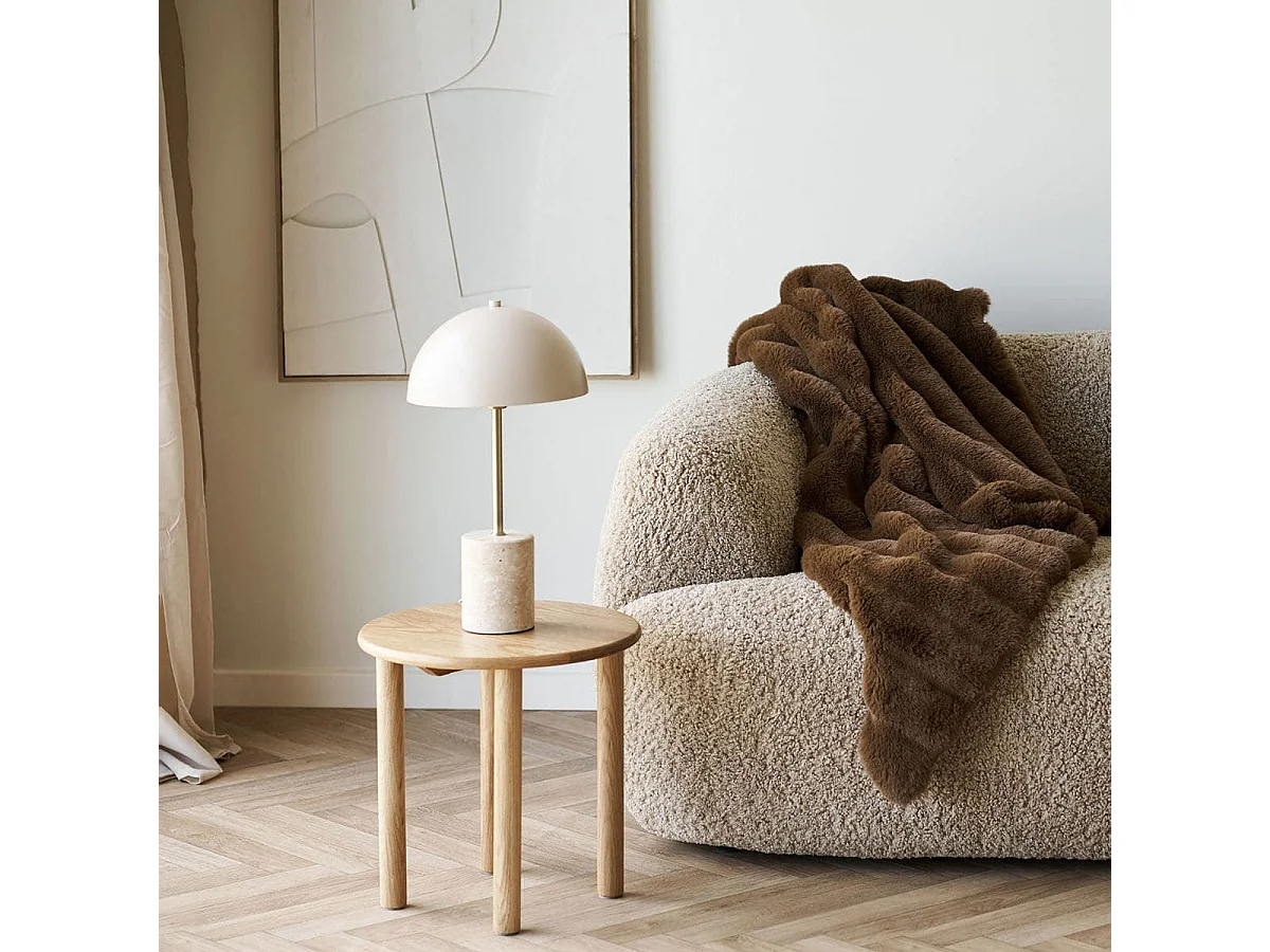 Table d'appoint ronde Ø40cm plateau et pieds en chêne naturel - JOSETTE