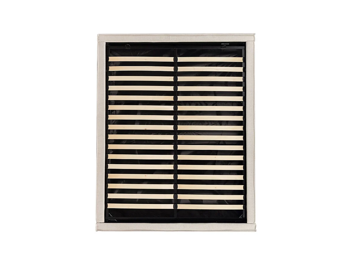 Liberio - Lit coffre en tissu 140x190cm - Beige