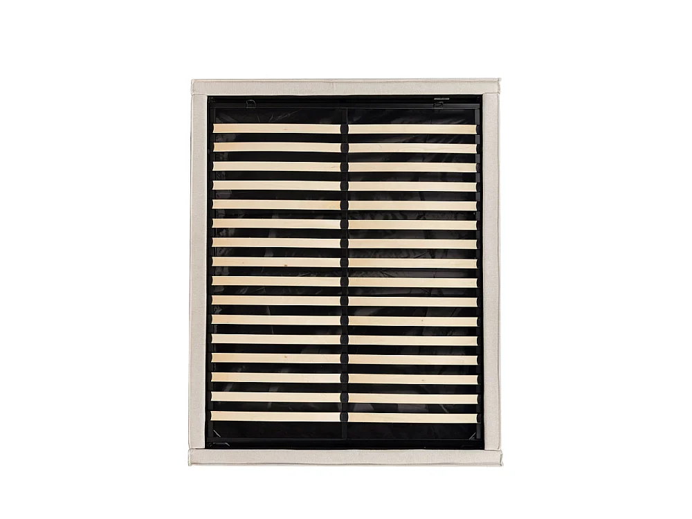 Liberio - Lit coffre en tissu 140x190cm - Beige