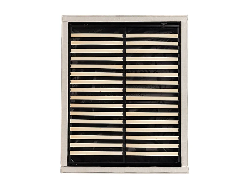 Liberio - Lit coffre en tissu 160x200cm - Beige