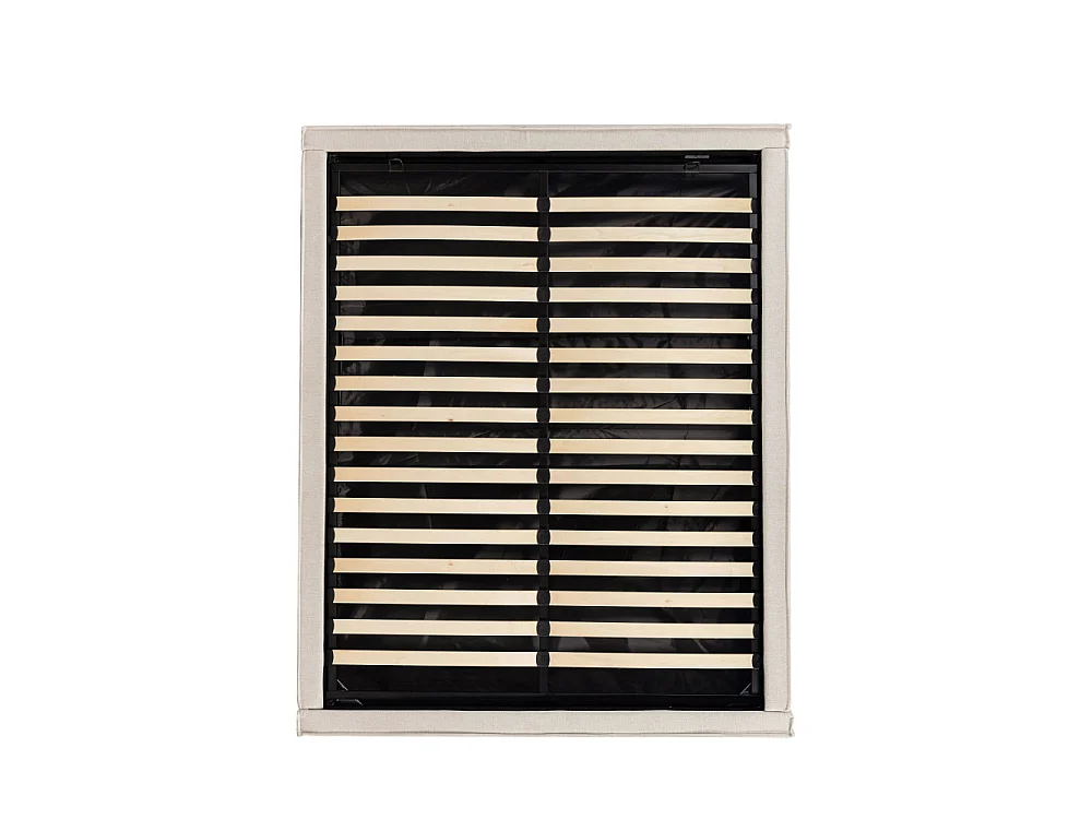 Liberio - Lit coffre en tissu 160x200cm - Beige
