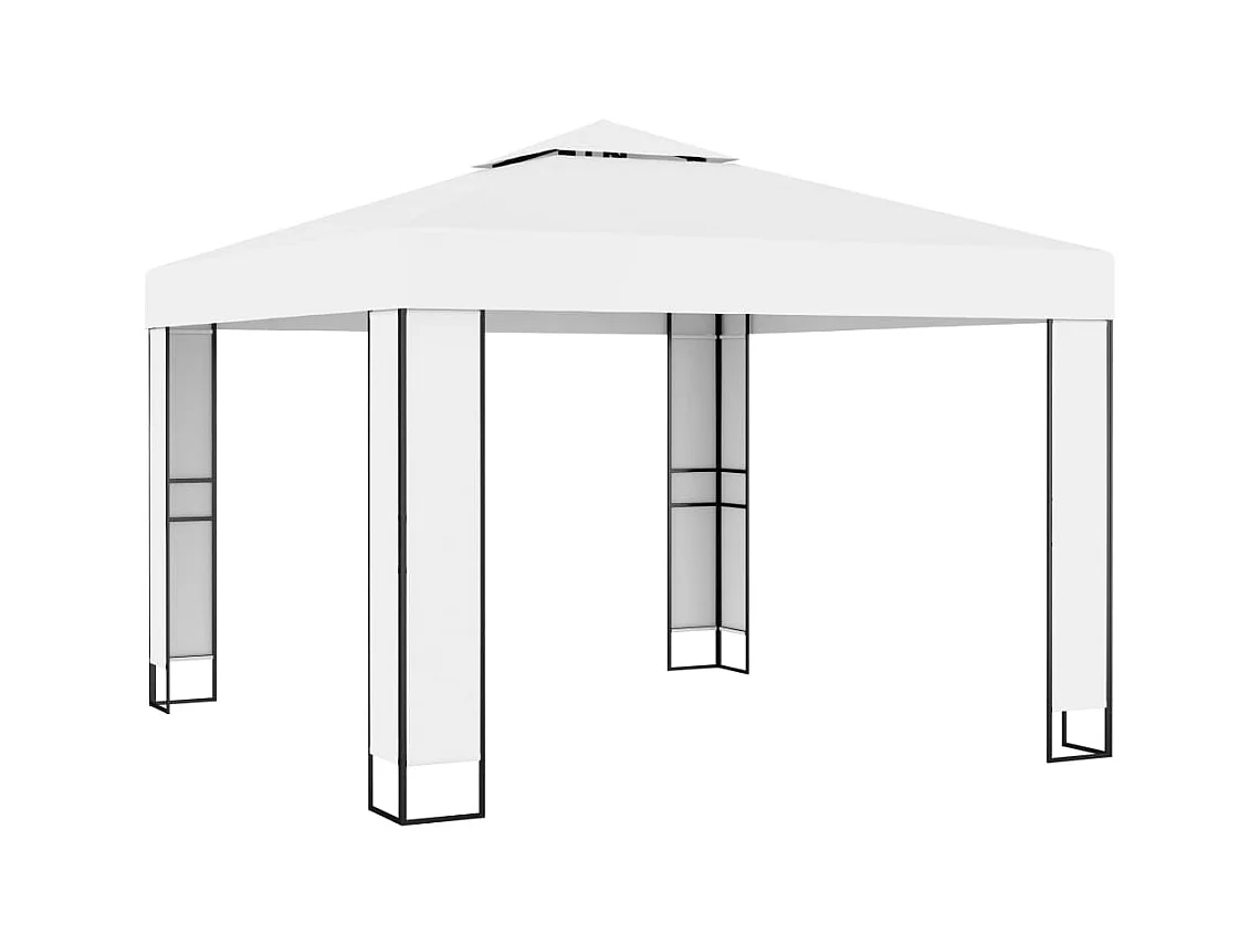 Gazebo met dubbel dak 3x3 m Wit