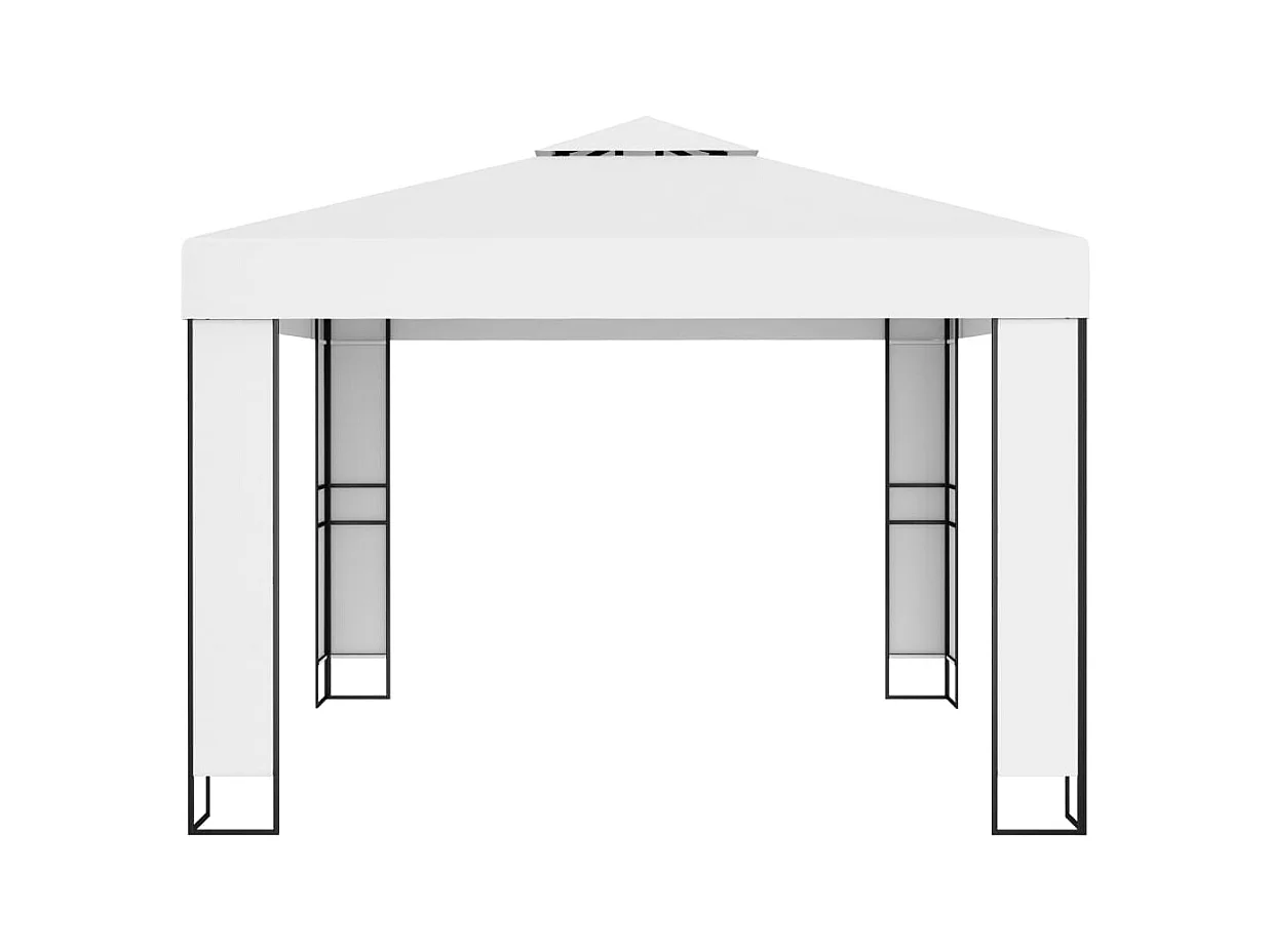 Gazebo met dubbel dak 3x3 m Wit