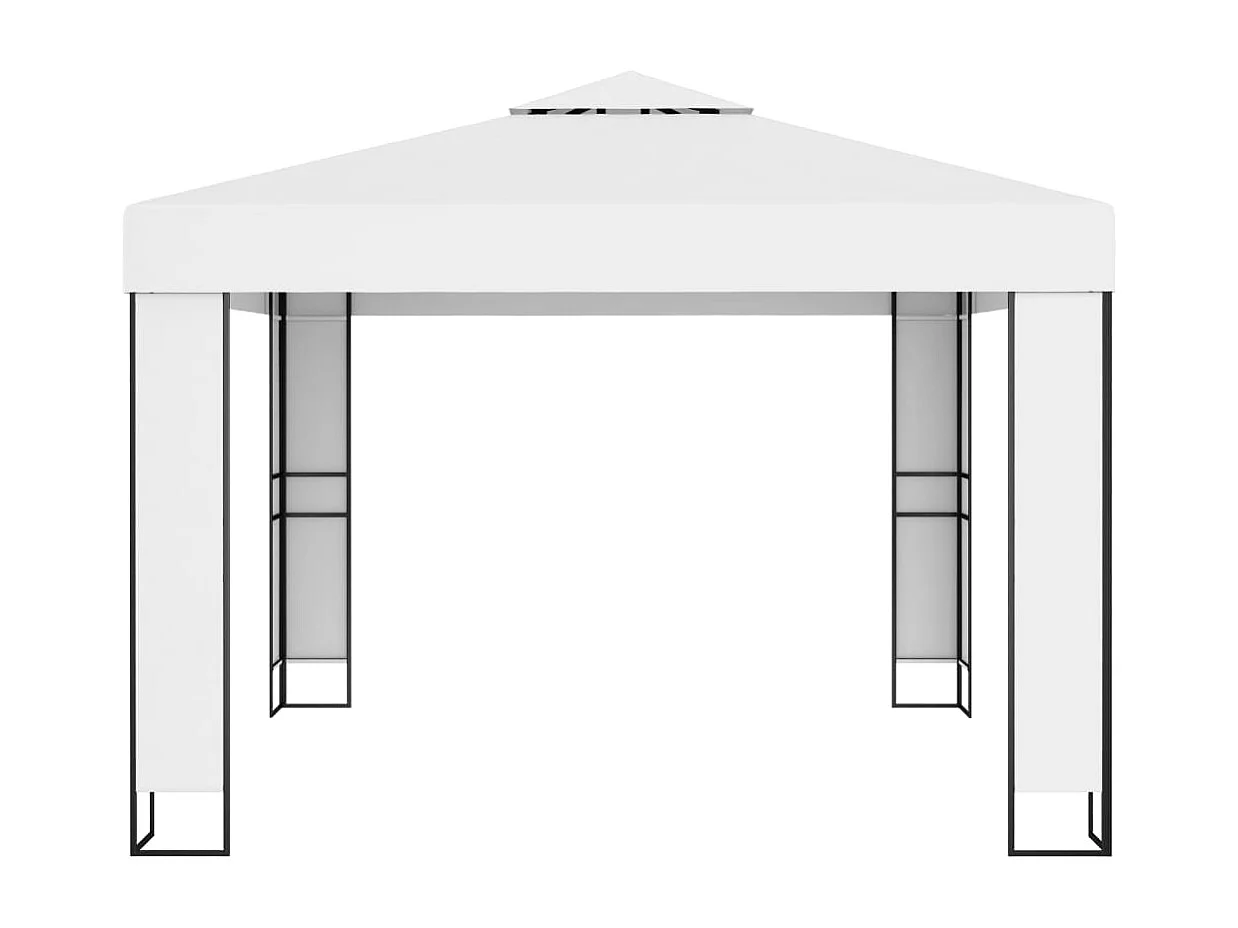 Gazebo con doppio tetto 3x3 m Bianco