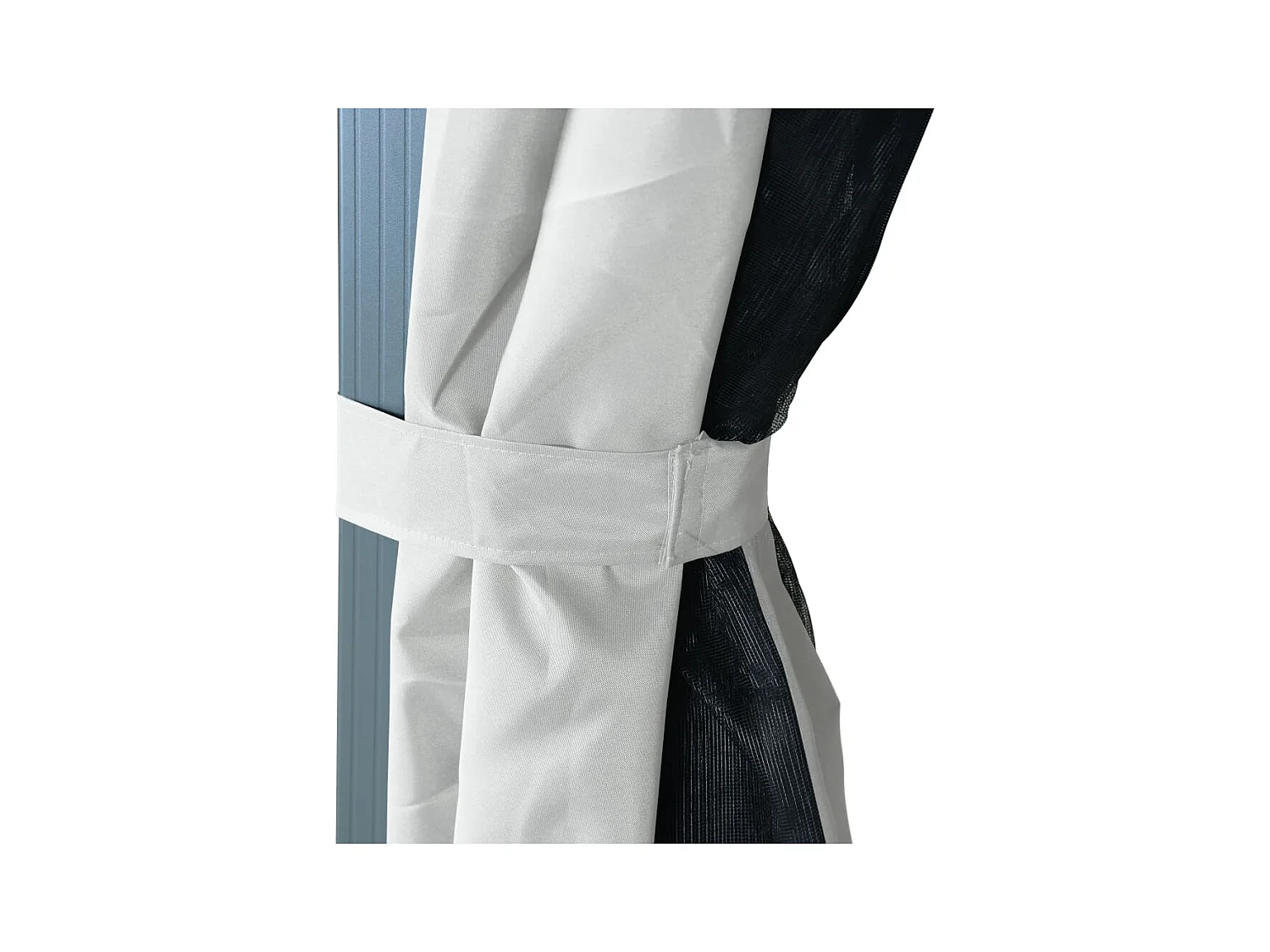 Tonnelle avec rideau 400x300 cm Crème Aluminium