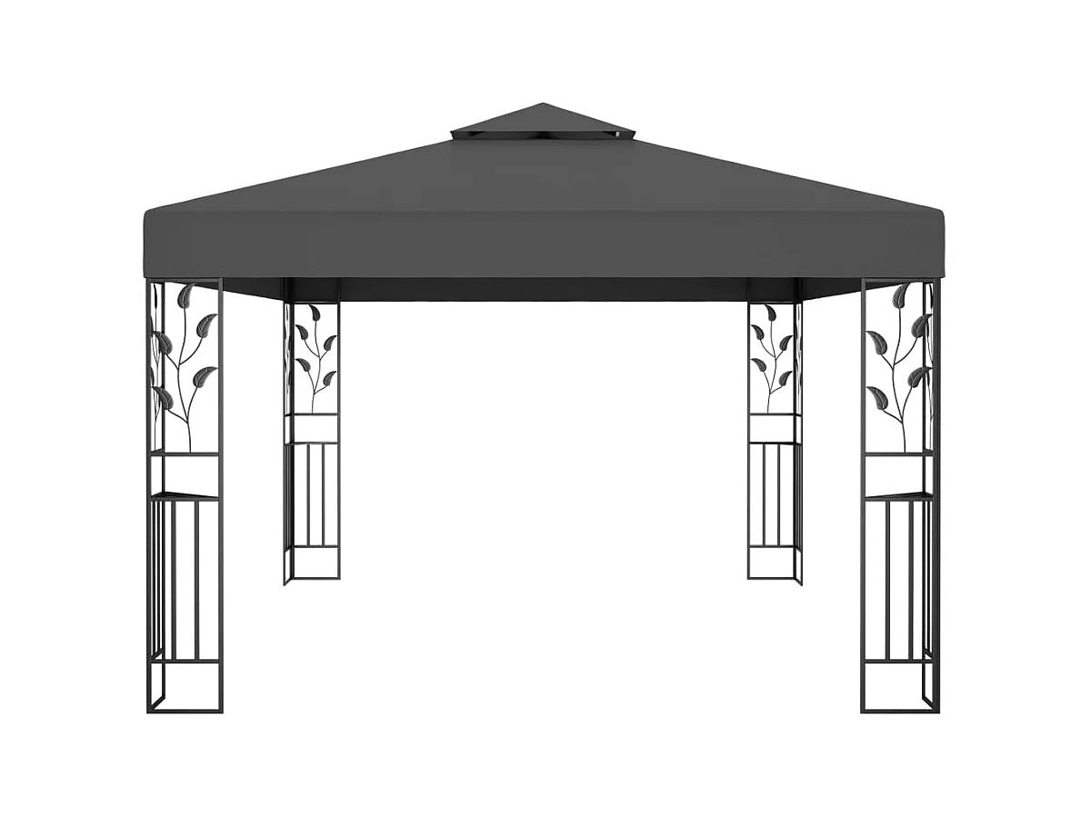Cenador con doble techo 3x4 m Antracita