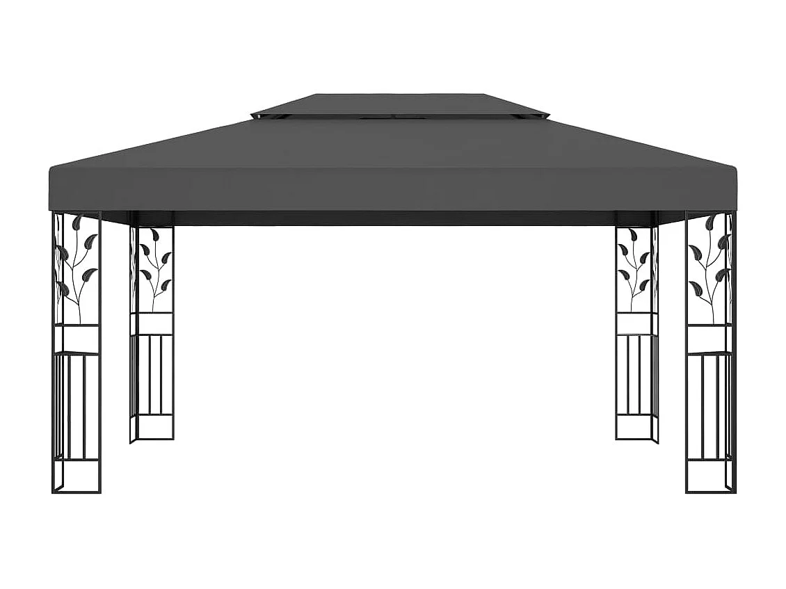 Cenador con doble techo 3x4 m Antracita