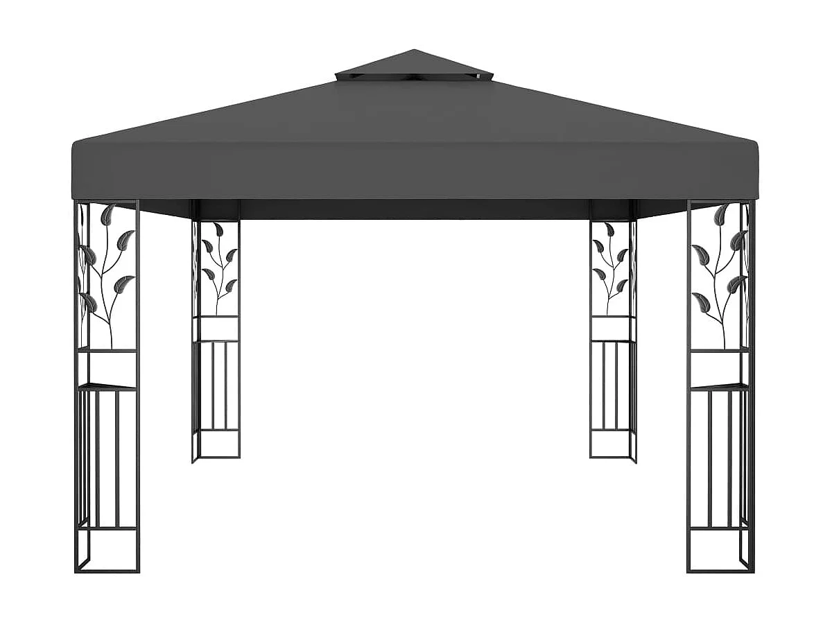 Cenador con doble techo 3x4 m Antracita