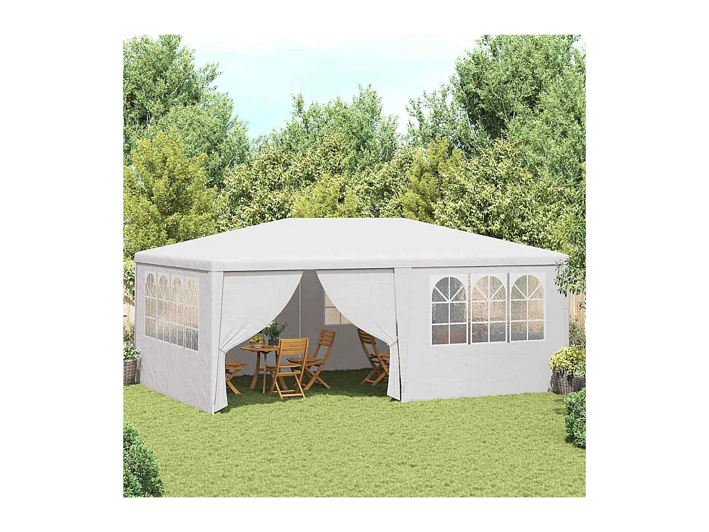 Carpa de recepción y paredes laterales 4x6 m Blanco 90 g/m²