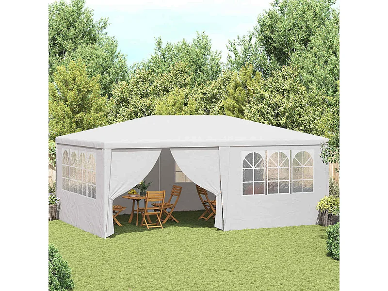 Carpa de recepción y paredes laterales 4x6 m Blanco 90 g/m²