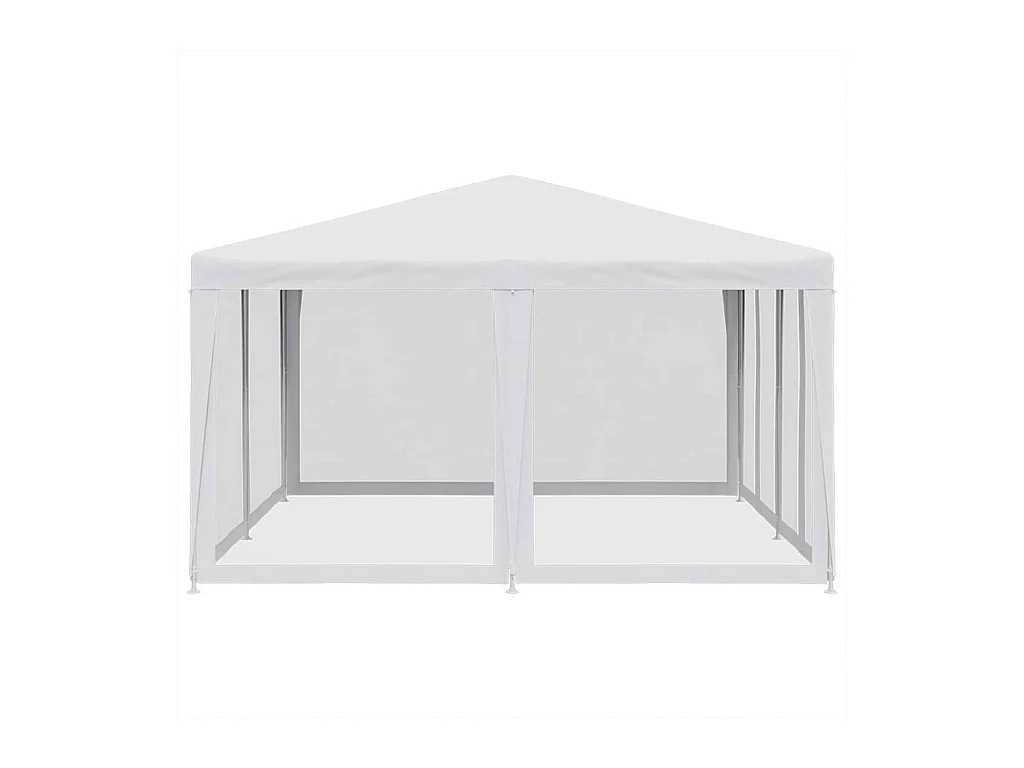 Tente de fête avec 8 parois latérales en maille blanc 4x4m PEHD