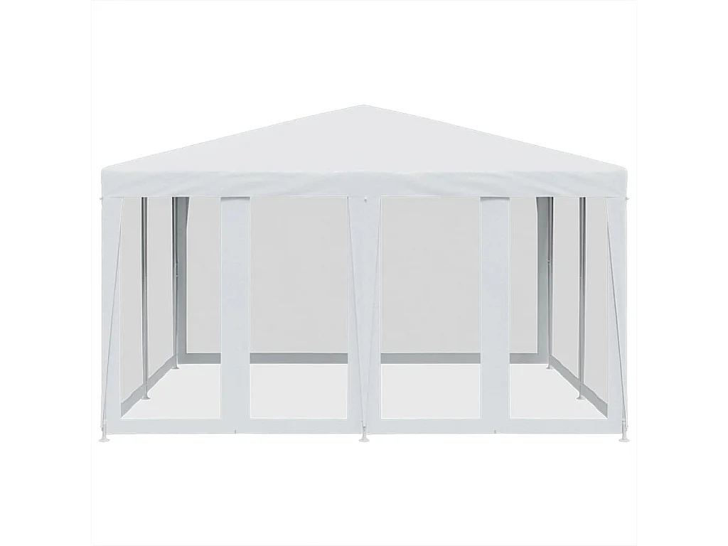 Tente de fête avec 8 parois latérales en maille blanc 4x4m PEHD