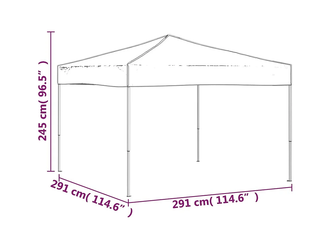 Carpa de recepción plegable color crema de 3x3 m