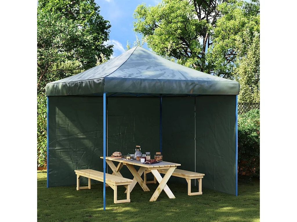 Parete per tenda da ricevimento in 2 pezzi con cerniera in PE Verde