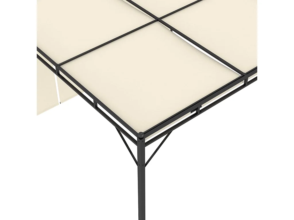 Cenador de jardín con cortina lateral 4x3x2,25 m Crema