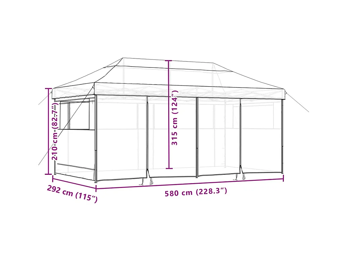 Grünes 4-seitiges Pop-up-Faltempfangszelt