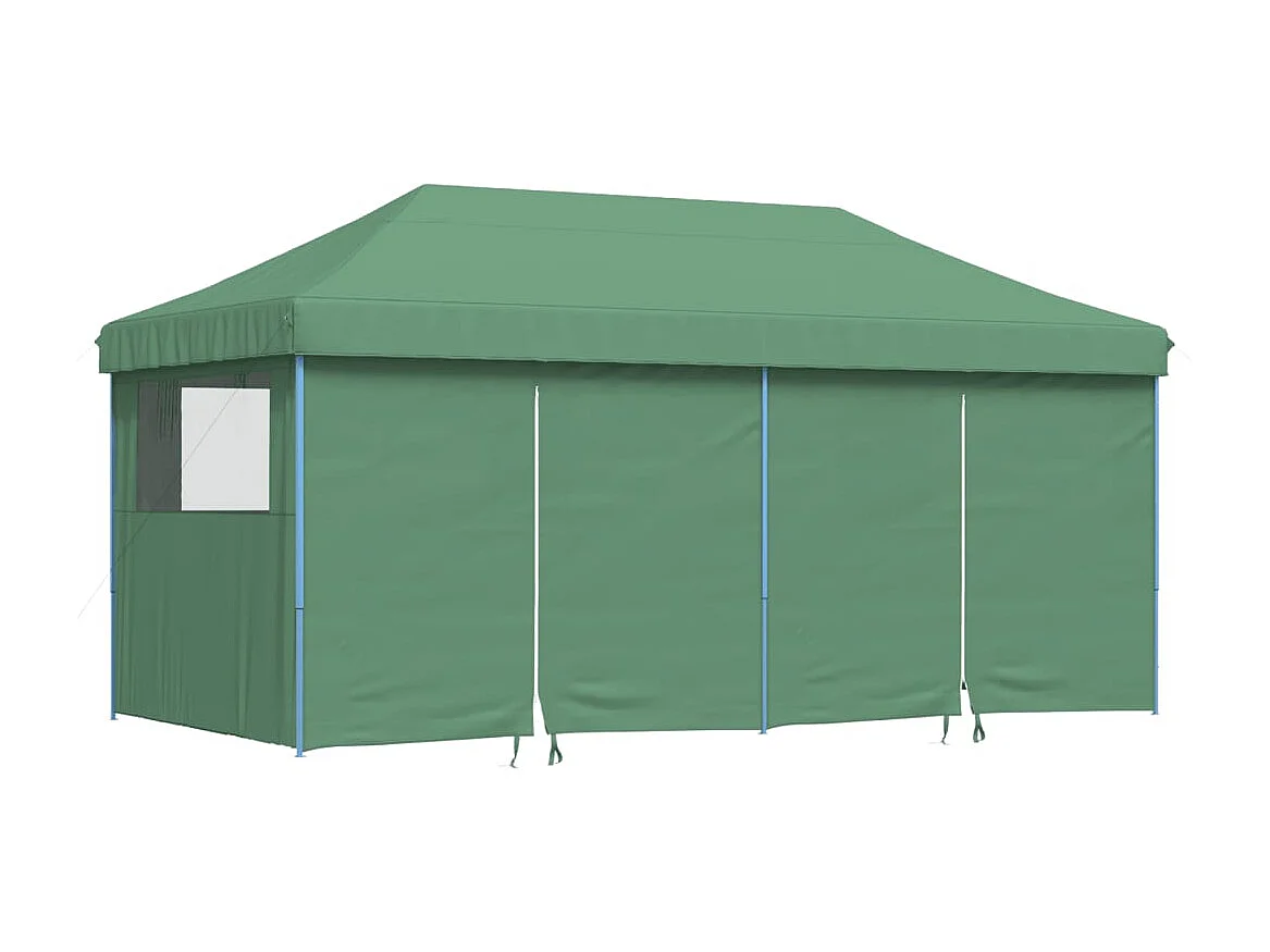 Carpa de recepción plegable emergente de 4 lados de color verde