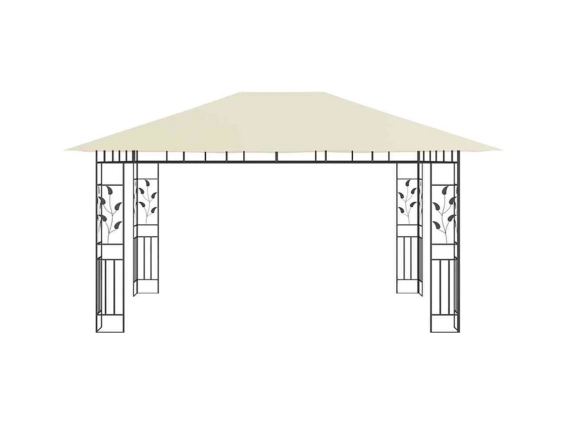Cenador con mosquitera 4x3x2,73 m Crema 180 g/m²