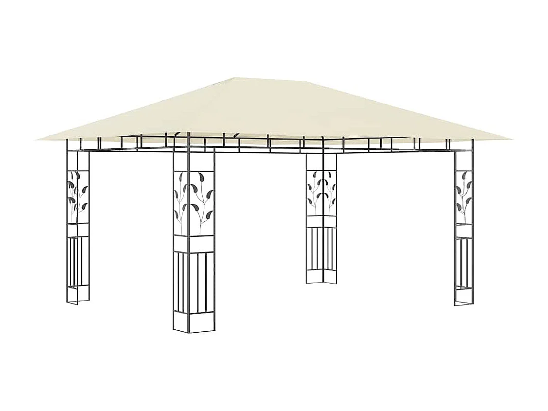 Gazebo con zanzariera 4x3x2,73 m Crema 180 g/m²