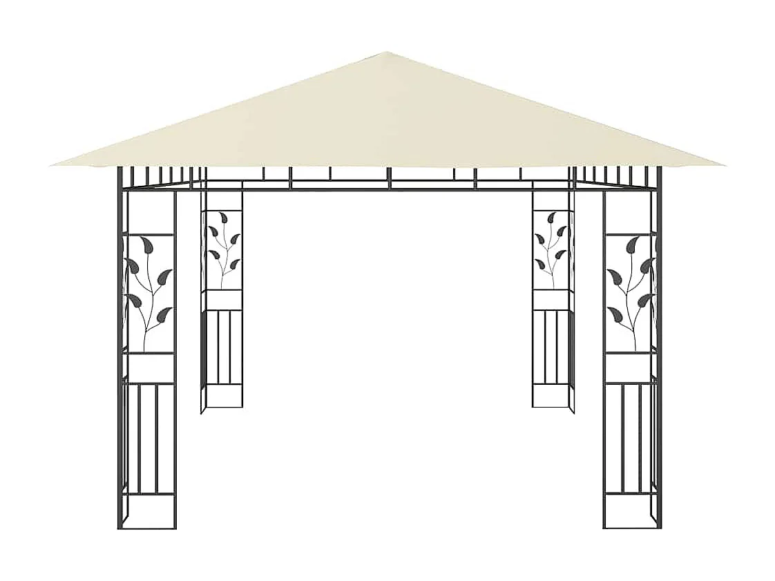 Gazebo con zanzariera 4x3x2,73 m Crema 180 g/m²