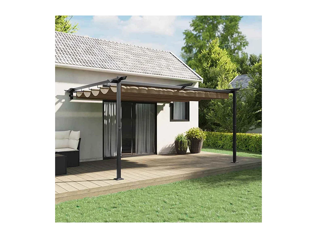 Gazebo mural Taupe Acier