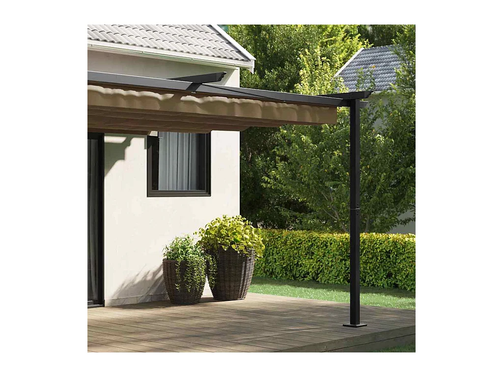 Gazebo mural Taupe Acier