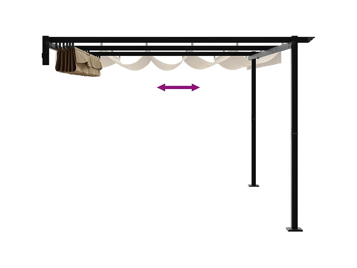 Gazebo mural Taupe Acier